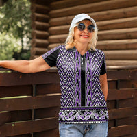 New Zealand Maori Niho Taniwha Women Polo Shirt Waiporopo Mangopare and Puhoro Pattern