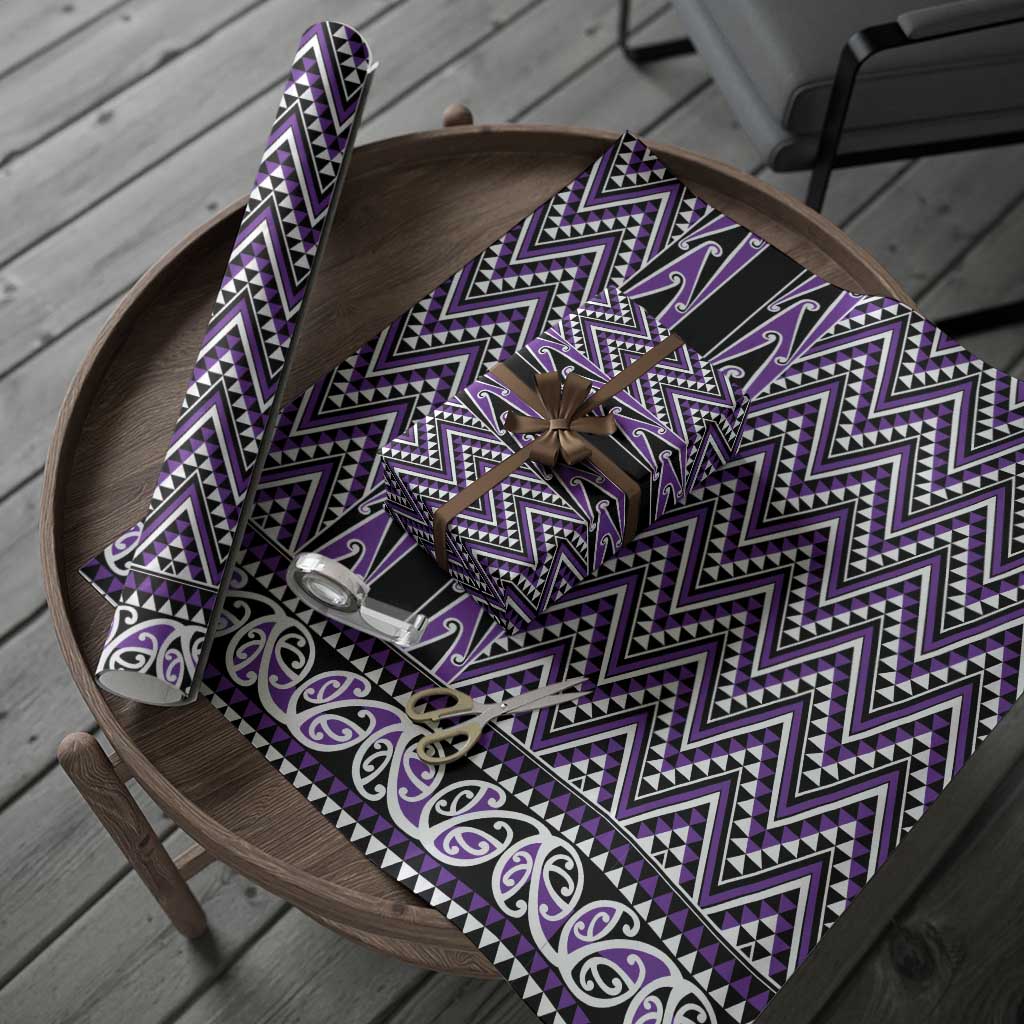 New Zealand Maori Niho Taniwha Wrapping Paper Waiporopo Mangopare and Puhoro Pattern - Polynesian Pride