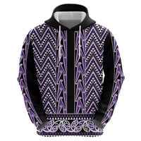New Zealand Maori Niho Taniwha Zip Hoodie Waiporopo Mangopare and Puhoro Pattern