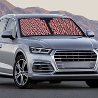 New Zealand Maori Niho Taniwha Auto Sun Shade Whero Mangopare and Puhoro Pattern - Polynesian Pride