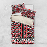 New Zealand Maori Niho Taniwha Bedding Set Whero Mangopare and Puhoro Pattern