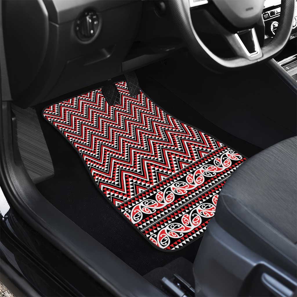 New Zealand Maori Niho Taniwha Car Mats Whero Mangopare and Puhoro Pattern