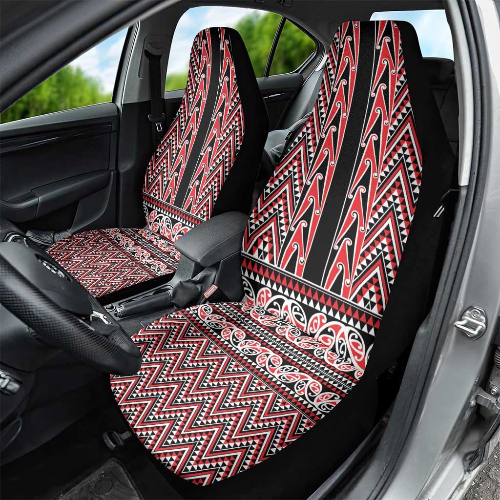 New Zealand Maori Niho Taniwha Car Seat Cover Whero Mangopare and Puhoro Pattern