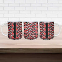 New Zealand Maori Niho Taniwha Ceramic Mug Whero Mangopare and Puhoro Pattern - Polynesian Pride
