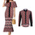 New Zealand Maori Niho Taniwha Couples Matching Mermaid Dress and Long Sleeve Button Shirt Whero Mangopare and Puhoro Pattern