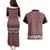 New Zealand Maori Niho Taniwha Couples Matching Puletasi and Hawaiian Shirt Whero Mangopare and Puhoro Pattern