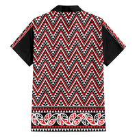 New Zealand Maori Niho Taniwha Family Matching Off Shoulder Maxi Dress and Hawaiian Shirt Whero Mangopare and Puhoro Pattern LT9 - Polynesian Pride