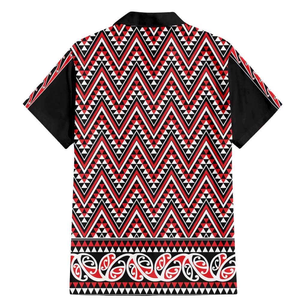 New Zealand Maori Niho Taniwha Family Matching Off Shoulder Short Dress and Hawaiian Shirt Whero Mangopare and Puhoro Pattern LT9 - Polynesian Pride