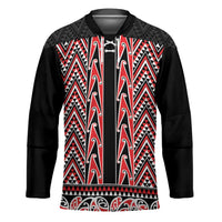 New Zealand Maori Niho Taniwha Hockey Jersey Whero Mangopare and Puhoro Pattern - Polynesian Pride