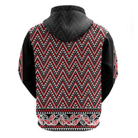 New Zealand Maori Niho Taniwha Hoodie Whero Mangopare and Puhoro Pattern