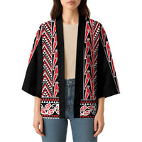 New Zealand Maori Niho Taniwha Kimono Whero Mangopare and Puhoro Pattern - Polynesian Pride