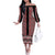 New Zealand Maori Niho Taniwha Off The Shoulder Long Sleeve Dress Whero Mangopare and Puhoro Pattern