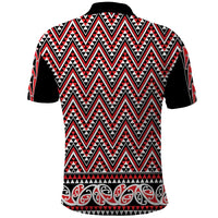 New Zealand Maori Niho Taniwha Polo Shirt Whero Mangopare and Puhoro Pattern