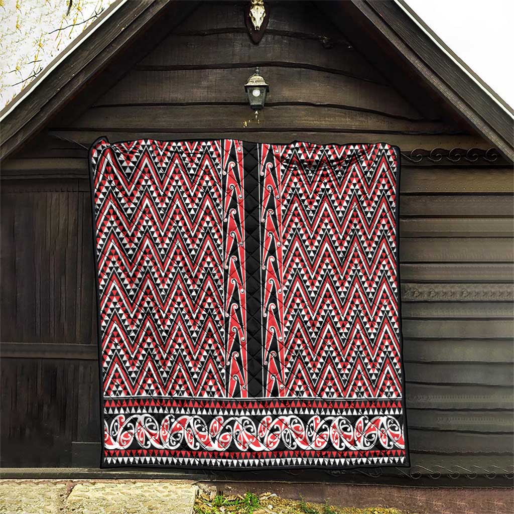 New Zealand Maori Niho Taniwha Quilt Whero Mangopare and Puhoro Pattern