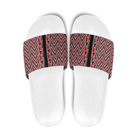 New Zealand Maori Niho Taniwha Slide Sandals Whero Mangopare and Puhoro Pattern - Polynesian Pride