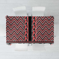 New Zealand Maori Niho Taniwha Tablecloth Whero Mangopare and Puhoro Pattern