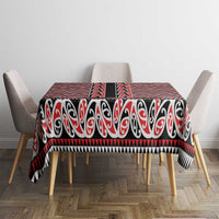 New Zealand Maori Niho Taniwha Tablecloth Whero Mangopare and Puhoro Pattern