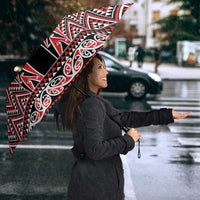 New Zealand Maori Niho Taniwha Umbrella Whero Mangopare and Puhoro Pattern - Polynesian Pride