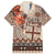 Vintage Bula Fiji Personalised Family Matching Tank Maxi Dress and Hawaiian Shirt Beige Hibiscus Tapa Pattern