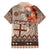 Vintage Bula Fiji Personalised Family Matching Tank Maxi Dress and Hawaiian Shirt Beige Hibiscus Tapa Pattern