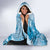 Vintage Bula Fiji Personalised Hooded Blanket Blue Hibiscus Tapa Pattern LT9
