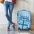 Vintage Bula Fiji Personalised Luggage Cover Blue Hibiscus Tapa Pattern LT9