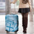 Vintage Bula Fiji Personalised Luggage Cover Blue Hibiscus Tapa Pattern LT9