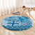 Vintage Bula Fiji Personalised Round Carpet Blue Hibiscus Tapa Pattern