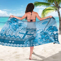 Vintage Bula Fiji Personalised Sarong Blue Hibiscus Tapa Pattern LT9