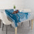 Vintage Bula Fiji Personalised Tablecloth Blue Hibiscus Tapa Pattern