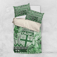 Vintage Bula Fiji Personalised Bedding Set Green Hibiscus Tapa Pattern LT9