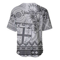 Vintage Bula Fiji Personalised Baseball Jersey Beige Hibiscus Tapa Pattern