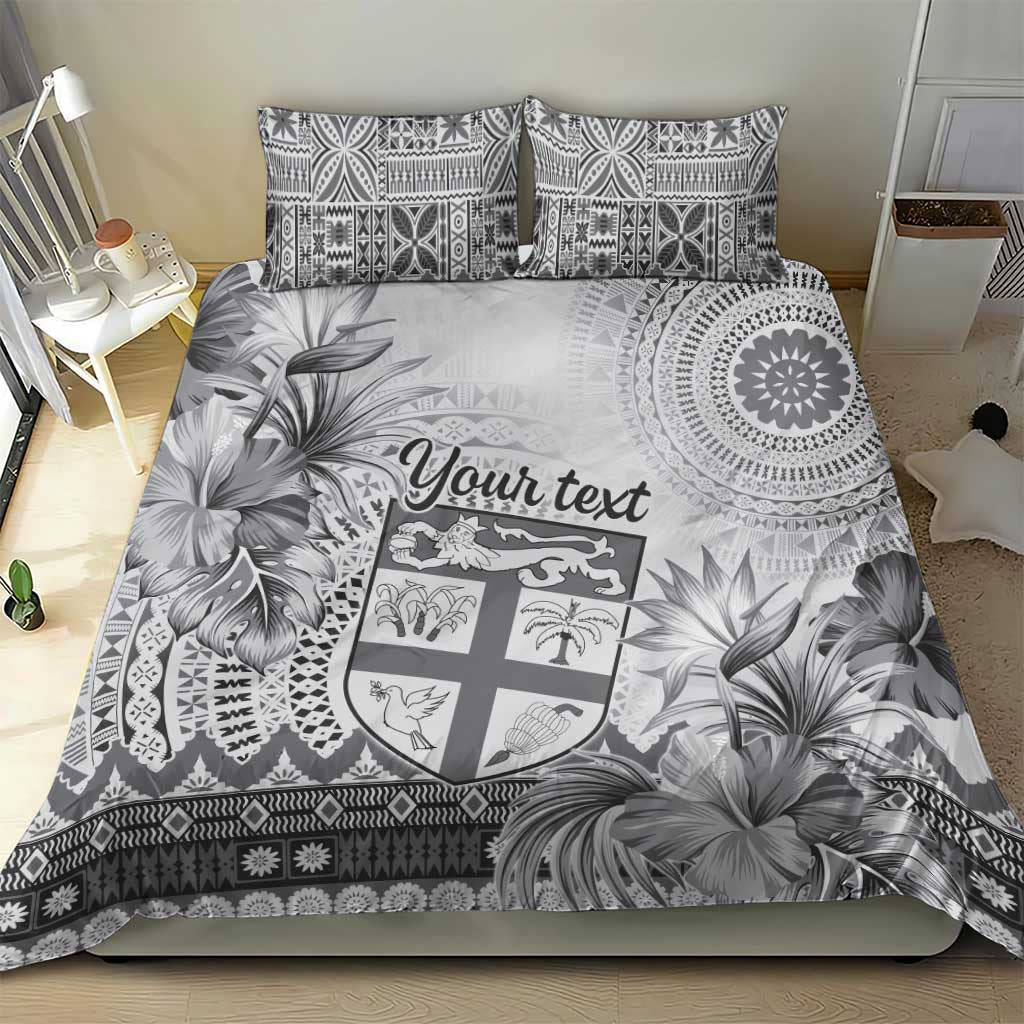 Vintage Bula Fiji Personalised Bedding Set Beige Hibiscus Tapa Pattern LT9