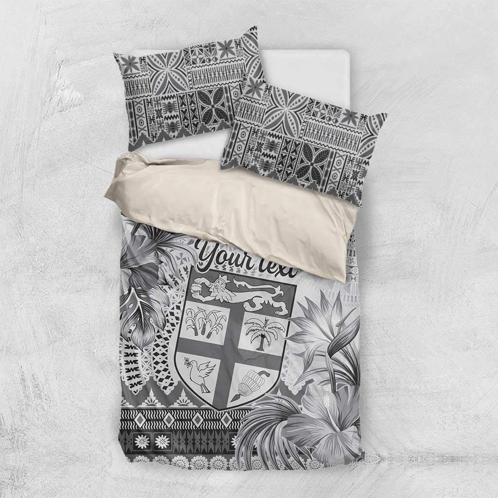 Vintage Bula Fiji Personalised Bedding Set Beige Hibiscus Tapa Pattern LT9