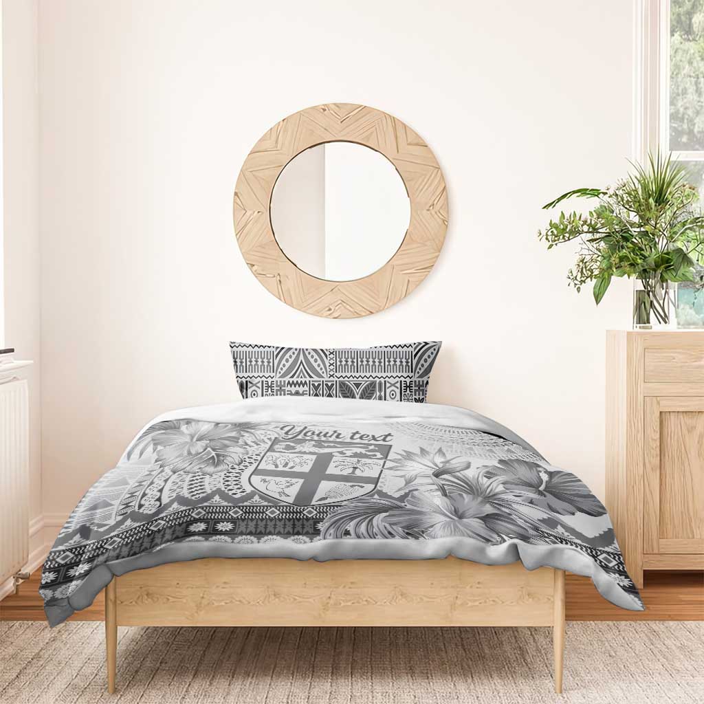 Vintage Bula Fiji Personalised Bedding Set Beige Hibiscus Tapa Pattern LT9