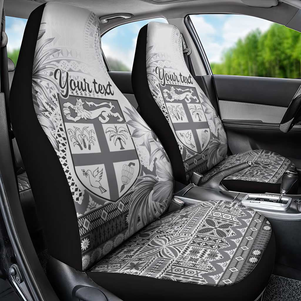 Vintage Bula Fiji Personalised Car Seat Cover Beige Hibiscus Tapa Pattern LT9