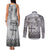 Vintage Bula Fiji Personalised Couples Matching Tank Maxi Dress and Long Sleeve Button Shirt Beige Hibiscus Tapa Pattern