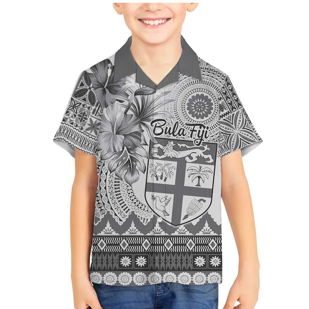 Vintage Bula Fiji Personalised Family Matching Mermaid Dress and Hawaiian Shirt Beige Hibiscus Tapa Pattern