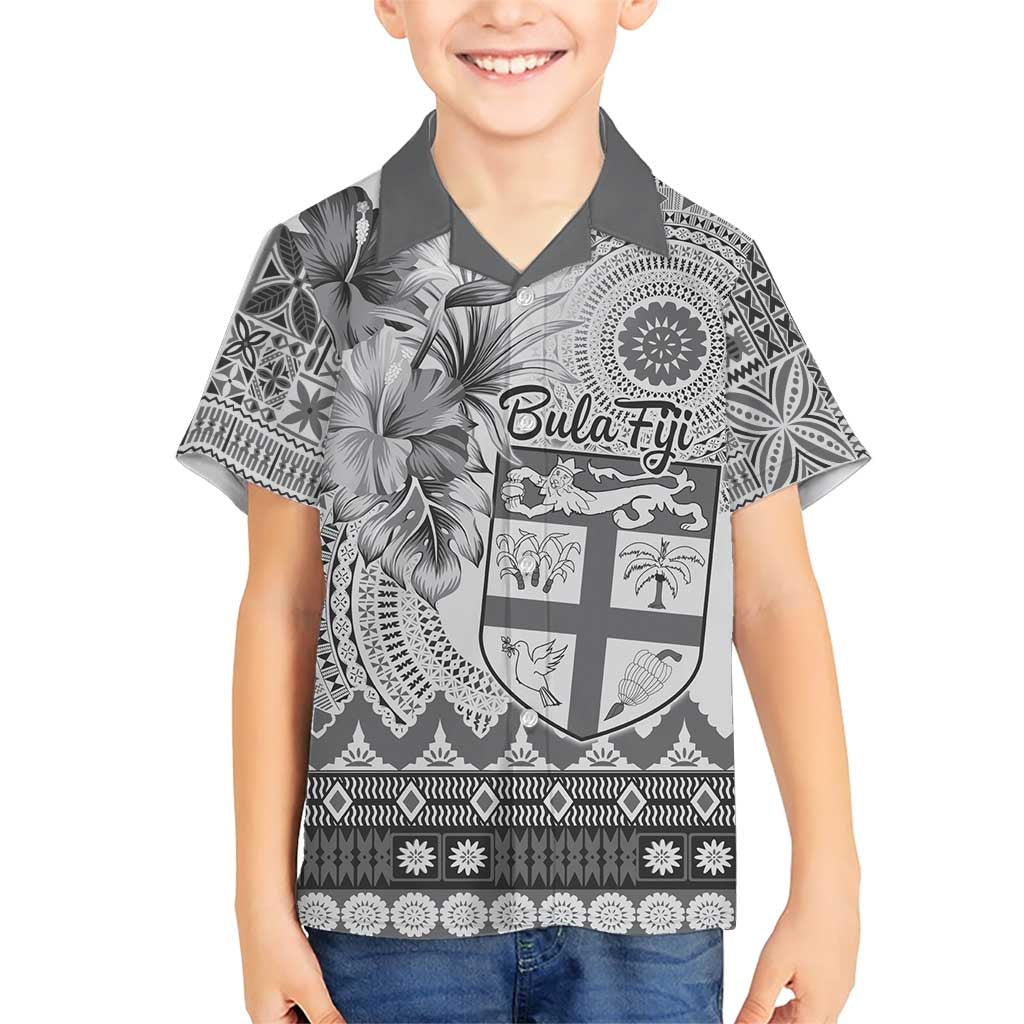 Vintage Bula Fiji Personalised Family Matching Short Sleeve Bodycon Dress and Hawaiian Shirt Beige Hibiscus Tapa Pattern