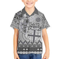 Vintage Bula Fiji Personalised Family Matching Short Sleeve Bodycon Dress and Hawaiian Shirt Beige Hibiscus Tapa Pattern