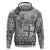Vintage Bula Fiji Personalised Zip Hoodie Beige Hibiscus Tapa Pattern