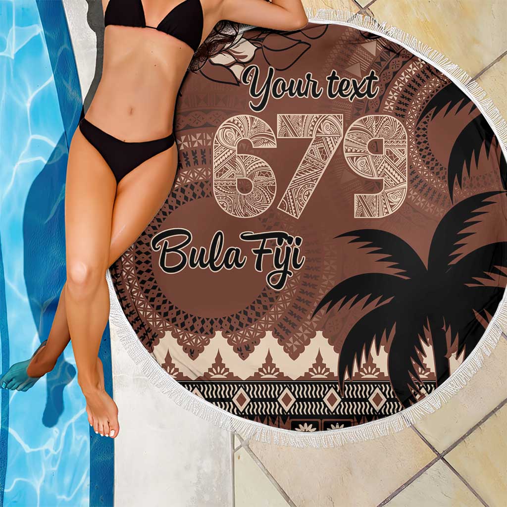 Personalised Bula Fiji 679 Beach Blanket Fijian Tagimoucia Masi Tapa Art