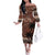 Personalised Bula Fiji 679 Family Matching Off The Shoulder Long Sleeve Dress and Hawaiian Shirt Fijian Tagimoucia Masi Tapa Art