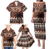 Personalised Bula Fiji 679 Family Matching Puletasi and Hawaiian Shirt Fijian Tagimoucia Masi Tapa Art LT9 - Polynesian Pride