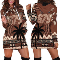 Personalised Bula Fiji 679 Hoodie Dress Fijian Tagimoucia Masi Tapa Art