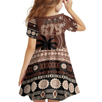 Personalised Bula Fiji 679 Kid Short Sleeve Dress Fijian Tagimoucia Masi Tapa Art LT9 - Polynesian Pride