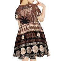 Personalised Bula Fiji 679 Kid Short Sleeve Dress Fijian Tagimoucia Masi Tapa Art LT9 - Polynesian Pride