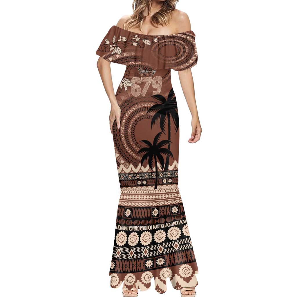 Personalised Bula Fiji 679 Mermaid Dress Fijian Tagimoucia Masi Tapa Art LT9 - Polynesian Pride
