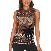 Personalised Bula Fiji 679 Women Sleeveless Polo Shirt Fijian Tagimoucia Masi Tapa Art