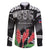 Personalised Samoa 685 Family Matching Off The Shoulder Long Sleeve Dress and Hawaiian Shirt Teuila Flower With Black Samoan Tattoo